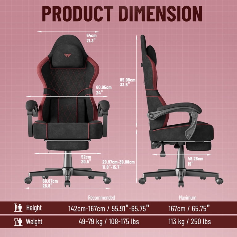 Soontrans Black & Red Gaming Chair with Pocket Spring Cushion photo 8