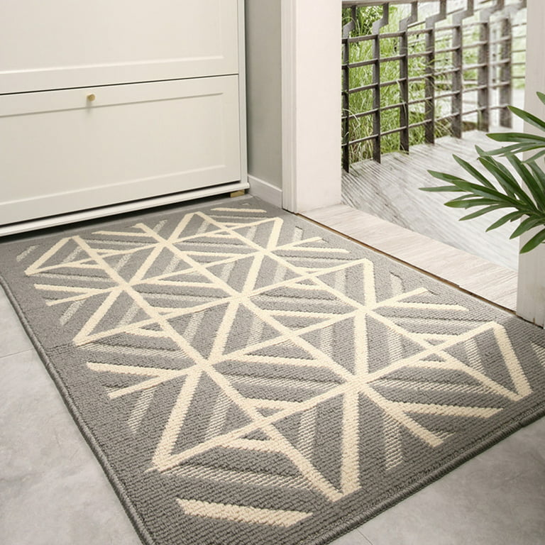 Walensee Indoor Doormat, Front Door Mat for Entrance, 24x35 Light Grey