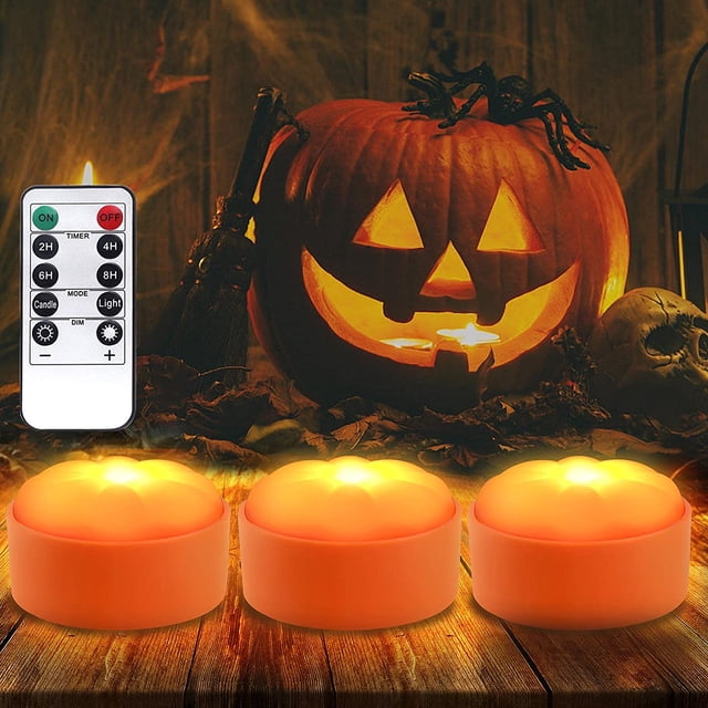 Calabaza De Halloween Con Temporizador De Control Remoto Con Pilas Led Calabaza Linterna Luz Decoración De Halloween Advancent HA043785-01
