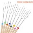 thumbnail image 2 of Marshmallow Roasting Stick 8 Packs Skewers for fire Pit Telescoping BBQ Fork with Wooden Handle for Sausage Hot Dog Campfire Camping Stove Grill Kit with Portable Bag, 32Inch, 2 of 7