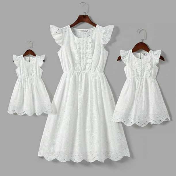 Mommy and me white lace dresses hot sale