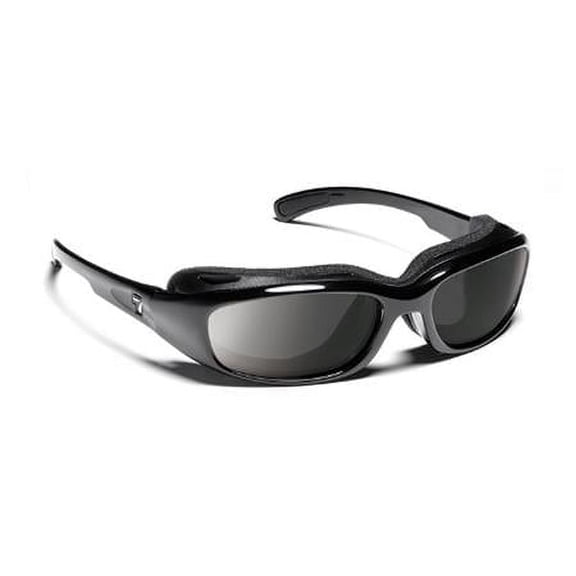 7eye 160540 Churada Sharp View Clear Sunglasses- Glossy Black - Small & Medium