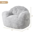 thumbnail image 3 of Qinaqin 39-Inch Bean Bag Chair- cm de Anchoith Filler Included- Armrests-For Kids-Adults-Light Gris, 3 of 6