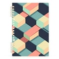 thumbnail image 7 of FORMRS 1-Subject Spiral Notebook 8" x 5" College Ruled 60 Refillable Sheet A5 Hard Cover, 2 Pack, Pink Cubes, 7 of 7