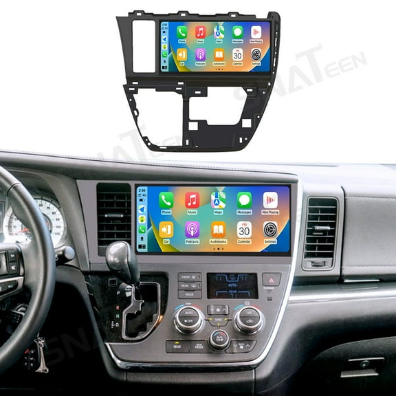 SNATEEN 12.3 inch Carplay Screen/Radio/Multimedia Player for Toyota Sienna 2012-2018 Model Universal Car Navigation/GPS Upgrade Headunit Android Display 1080P Touch Screen Replace System