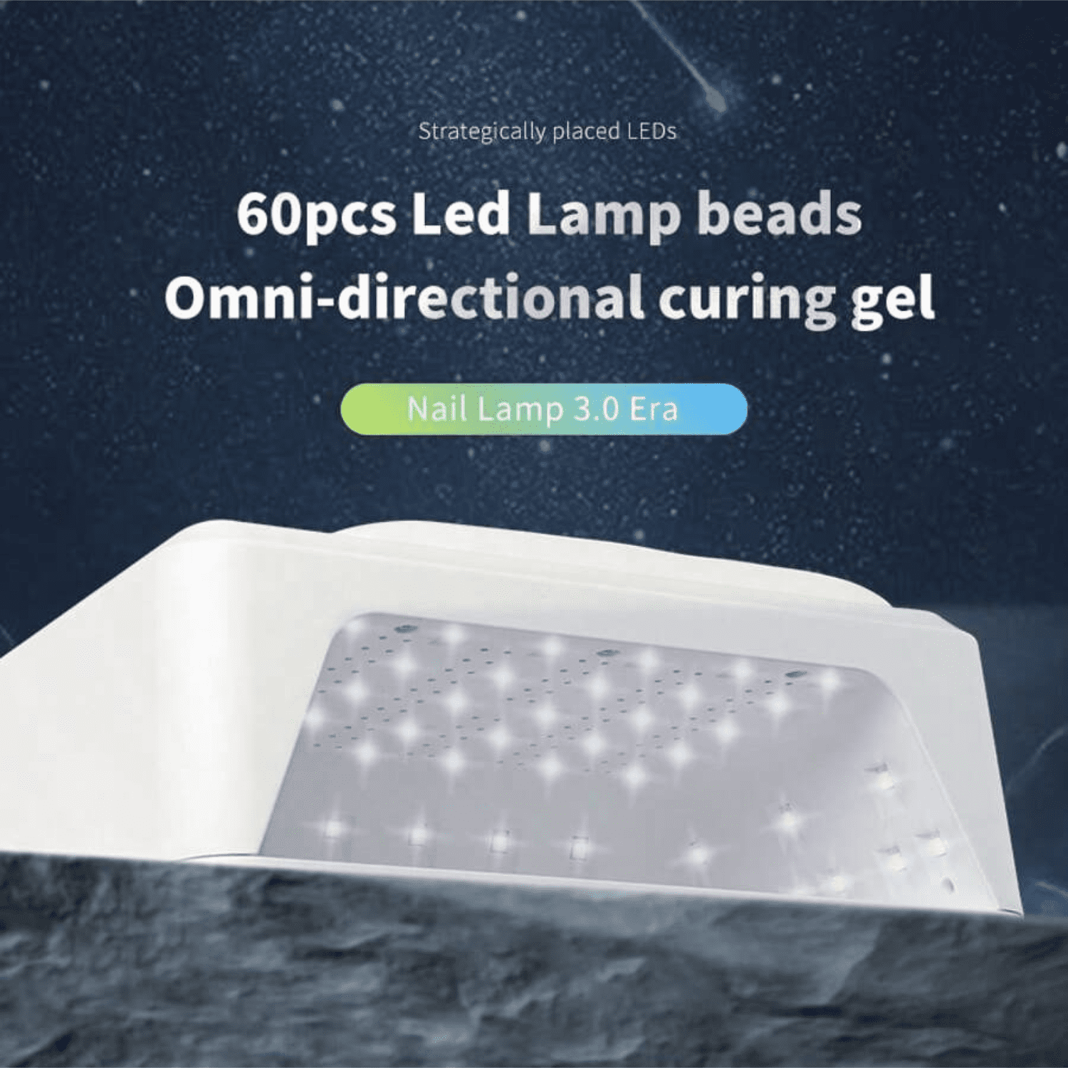 72W Professional Nail Lamp with 60 LED Beads - Dual-Spectrum UV/LED Fast Curing for Gel Polish - Infrared Sensor Hands-Free Operation - 4 Timer Settings for Salon Home Use