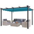 thumbnail image 1 of 10'x13' Aluminum Blue Retractable Pergola with Sun Shade, 1 of 7