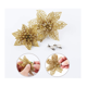 thumbnail image 5 of 30 piezas de adornos de purpurina de estrella de Navidad de Poinsettia, flores artificiales de Navidad, decoraciones para árboles de Navidad, decoraciones navideñas para bodas y fiestas (dorado) ER, 5 of 5