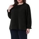 thumbnail image 4 of Blusa elegante de oficina de manga larga con puños elásticos para mujeres de tallas grandes Agnes Orinda 4X negra, 4 of 6