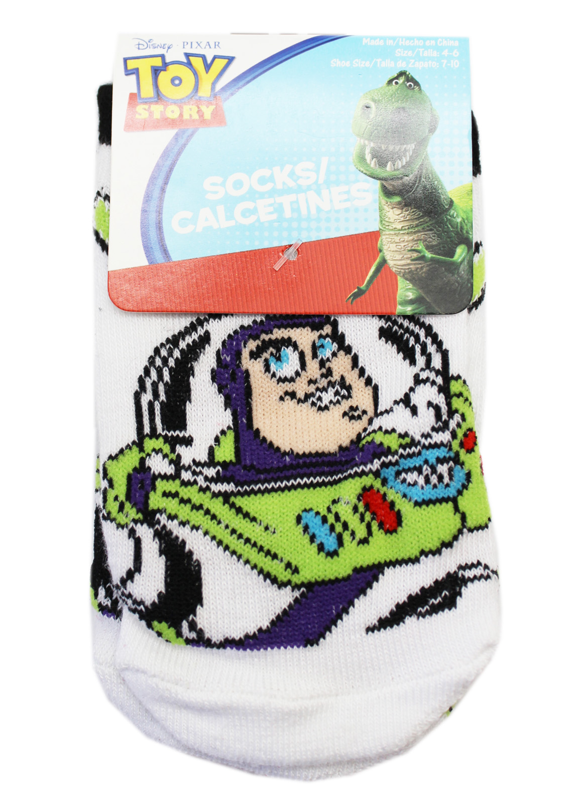 Disney Pixar's Toy Story Buzz Lightyear Kids White Socks (1 Pair, Size 46)