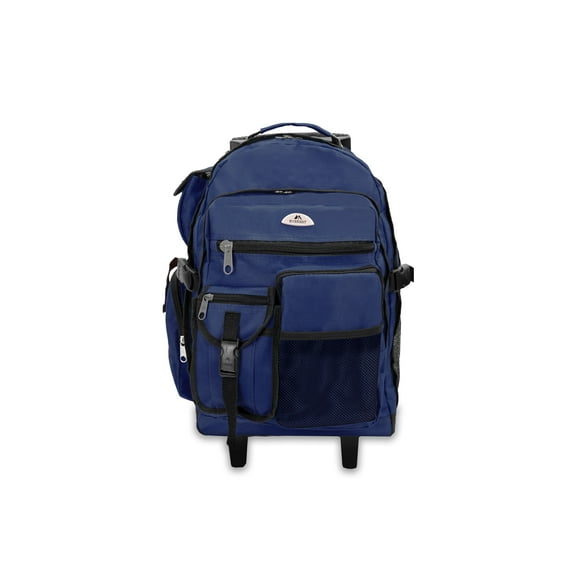 Everest Unisex Deluxe Backpack On Wheels 13.5"x 21"x 12" Navy