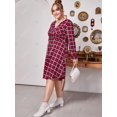 thumbnail image 3 of Tallo de talla grande Vestido de la manga de la manga con el borde Rosegal Vestidos casuales de talla grande, 3 of 5