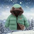thumbnail image 2 of Ruyang Toddler Boys Fleece Lined Puffer Jacket Cute Bear Hooded Down Coat Baby Girls Winter Padded Warm Quilted Outerwear, 2 of 5