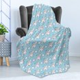 thumbnail image 4 of Angel Soft Flannel Fleece Throw Blanket, Cat Angels Flying High Hearts Happiness Kids Nursery Kitty Love Heavenly Wings, Cozy Plush for Indoor and Outdoor Use, 50" x 60", Sky Blue White, by Ambesonne, 4 of 5