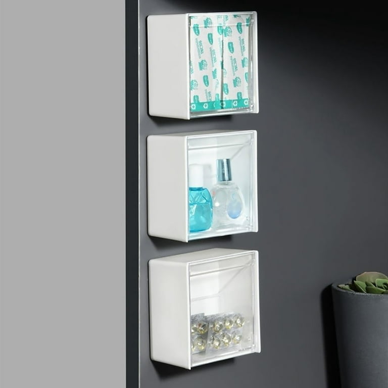 Multi-purpose Plastic Storage Box Versatile Self-adhesive Wall Storage Boxes  for Organizing Doors Walls Cabinets Durable - AliExpress