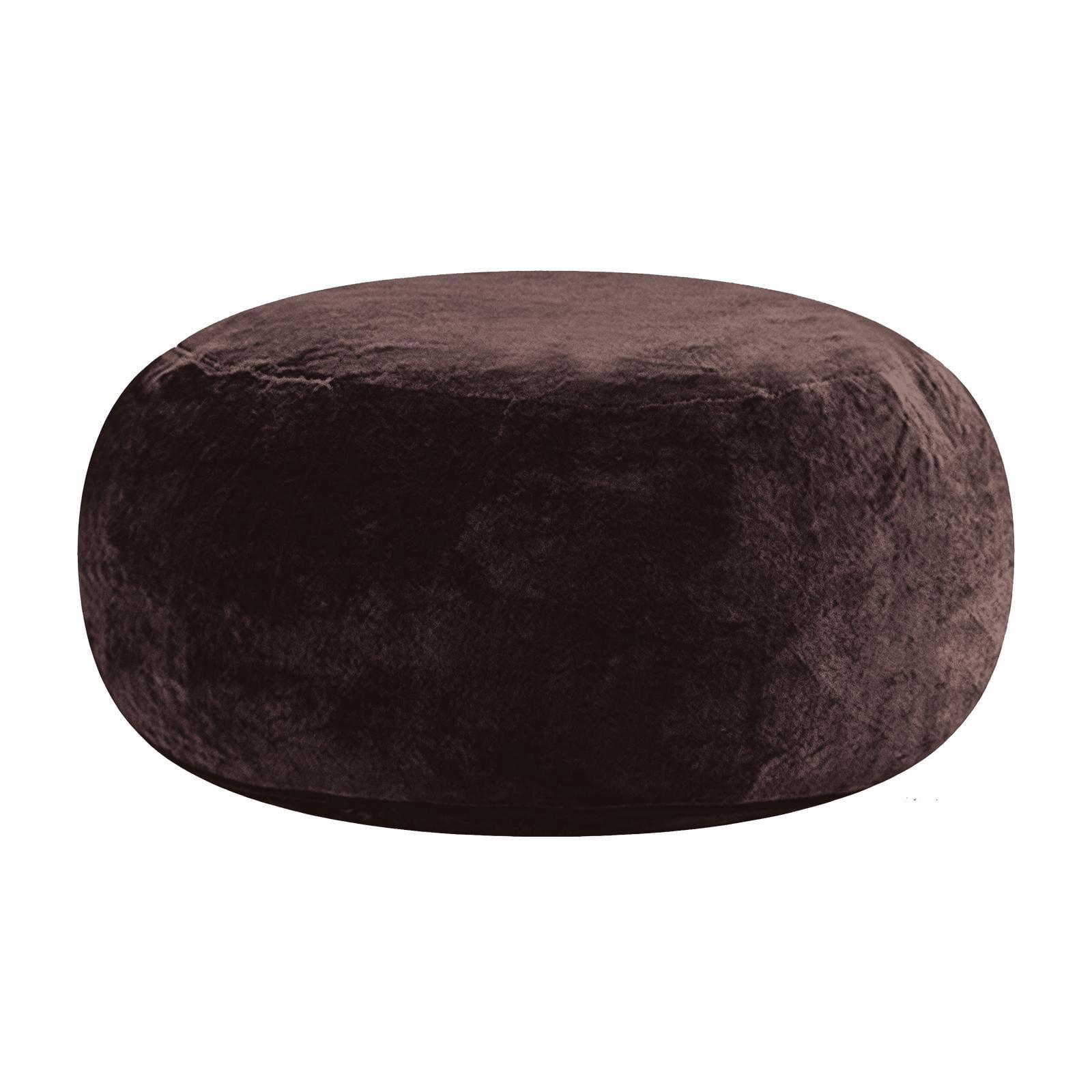 Hommoo 4FT Bean Bag Chair, Memory Foam Filling Soft Sofa with Flannel Cover, Round Sofa for Living Room, Bedroom, College Dorm, Brown