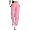 thumbnail image 2 of Women's Loose Fit Cuffed Sweatpants Elastic Waist Ribbed Cuffed Ankle Tapered Casual Athletic Workout Lounge Fall Winter Everyday Pants with Pockets, 2 of 7