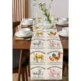 thumbnail image 4 of nqOlkjepod Farmhouse Animals Table Runner 48 Inches Long Farmhouse Dress Scarves, Watercolor Cow Rooster Sheep Pig Dining Tablerunner for Coffee Table/Kitchen Island/Party Décor, 13" x 48", 4 of 8