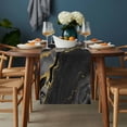 thumbnail image 2 of Black Marble Table Runner - 48 Inch Long, Kitchen Dining Table Runner Dresser Scarves, Gold Abstract Vintage Modern Grey Art Farmhouse Decor for Coffee Tables Wedding Party Banquet, 2 of 8