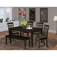 thumbnail image 5 of East West Furniture  6 Piece Dining Room Set Contains a Kitchen Table and 4 Dining Chairs with a Bench, Cappuccino(Seat Option) CAP6S-CAP-LC, 5 of 5