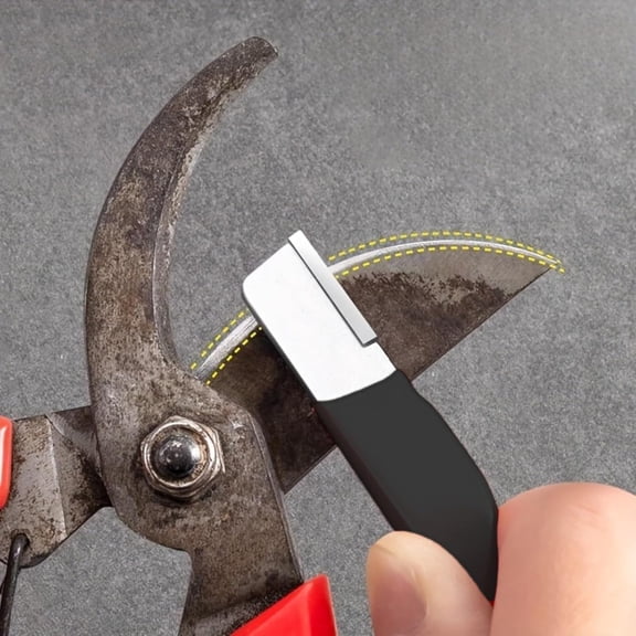 EXLEAF Garden Tool Sharpener β Portable Sharpening Stone for Hedge Shears Pruners Scissors Knives and More β Compact Handheld Sharpener for Garden Tools