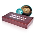 thumbnail image 2 of ASENTE 16 LED Light Base for Glass Art - Illuminated Rectangle Display Pedestal - Lighted Stand For 3D Crystal and Glass Sculptures - Adapter Plug Powered - 6.50 Inch Lighted Mirror Box (Cherry Wood), 2 of 4