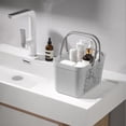 thumbnail image 6 of Small Plastic Storage Basket with Handle, Portable White Household Organizer Bin and Sundries Storage, Mini Shopping Tote for Kitchen and Bathroom Use, 6 of 6