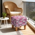 thumbnail image 2 of TSOVTHRID Love Heart Print Stretch Square Ottoman Cover Breathable Folding Storage Stool Furniture Protector Soft Square Slipcover with Elastic Bottom for Living Room Valentine's Day Decor, 2 of 7