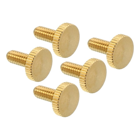 

Uxcell M4x10mm Knurled Thumb Screws Flat Brass Bolts Grip Knobs Fasteners for Retro Lamps Lights 5 Pack