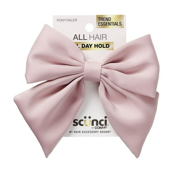 Scunci Bow Ponytail Holder, Blush, 1 Pack