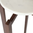 thumbnail image 4 of Kate and Laurel Moxley Midcentury Side Table, 12 x 12 x 24, White and Walnut Brown, Elegant End Table with Authentic Marble Tabletops for Display and Storage, 4 of 9