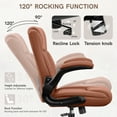 thumbnail image 6 of COOLHUT Leather Office Chair, Big and Tall Office Chair 400LBS Wide Seat Ergonomic Computer Desk Chair High Back Executive Leather Chair Adjustable Task Chair Lumbar Back with 8-Year Warranty, Brown, 6 of 10