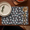 thumbnail image 5 of Green Skull Rose Pattern Summer Placemats Table Placemats Set Of 4-Linen Kitchen Washable Placemats Table Mats 11.8"x17.7" Non-Slip Heat Resistant, 5 of 6