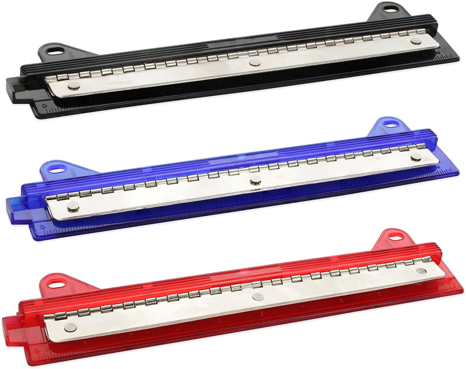Integrated Ruler-New Design-3 Colors for Chioce Blue Eagle Portable Ring Binder 3-Hole Punch with Chip Tray 
