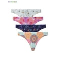 thumbnail image 2 of BadPiggies Women's Seamless Thong Panties Breathable No Show Underwear Invisible Hipster Thongs 4 Pack S-XL, 2 of 4