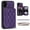 Purple, variant on TECH CIRCLE Case for iPhone 13 Pro Max  6.7 Inch,Hybrid Leather Shoulder Strap Zipper Purse Card Holder Kickstand Detachable Wrist Strap,Blue