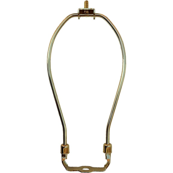Urbanest 7.5-Inch Heavy Duty Lamp Harp Fitter with Saddle – Polished Brass Finish- 1 Piece