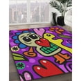 thumbnail image 2 of Ahgly Company Indoor Rectangle Patterned Rose Purple Abstract Area Rugs, 5' x 7', 2 of 6