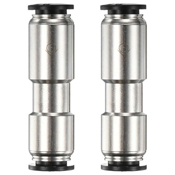 Uxcell 3/8" OD Check Valve, Nickel Plated Brass Push to Connect Fitting One Way Check Valve Quick Release Fitting [Silver Black]