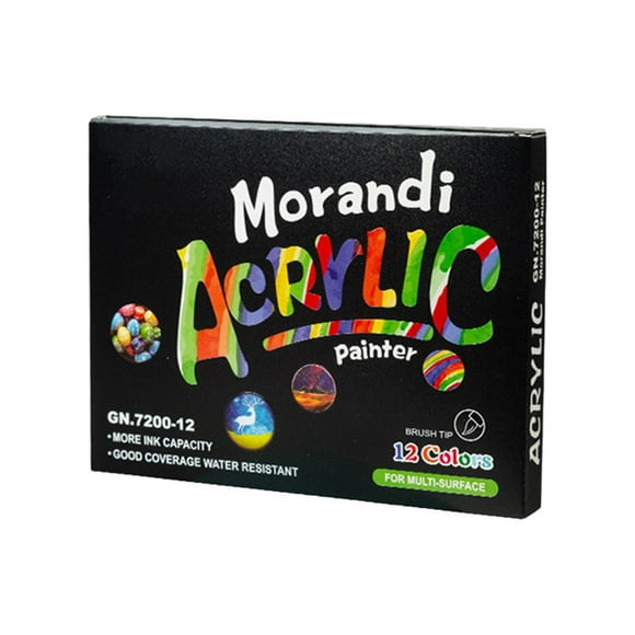 Acrylic Paint Markers Pens Acrylic Paint Pens Bulk for Porcelain Canvas Craft 12 Colors