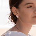 thumbnail image 5 of Pendientes Para Mujer Niñas Aretes Con Zirconias Malubero,  Color Oro, 5 of 5
