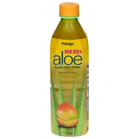 Pack of 24, Iberia Mango Aloe Vera Drink, 16.9 fl oz