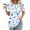 Style 002, variant on Womens Blouses Tops,Summer New Fashion Floral Prints Top Loose Round Neck Chest Pleated Shirts Womens Casual Short Sleeve Blouse Pullover Tops