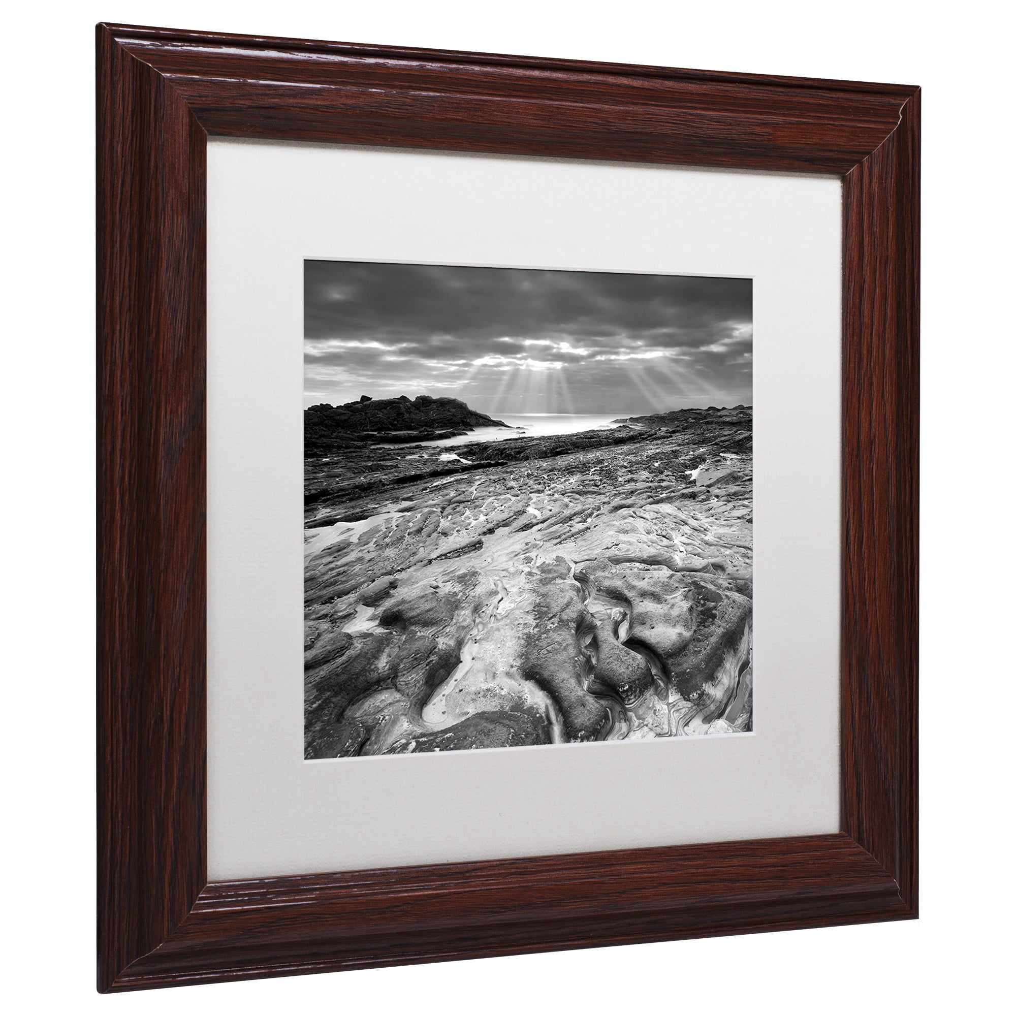 Trademark Fine Art "Sunset at Point Lobos" Canvas Art by Moises Levy White Matte, Wood Frame
