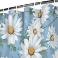 thumbnail image 3 of Lightblue Daisy Flower Green Leaves Pattern Shower Curtain 72"x72" ,Bathroom Decorative Shower Curtains Set with 12 Hooks,Modern Waterproof Washable Shower Curtain, 3 of 6