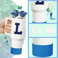 thumbnail image 3 of CHUNTIAN 8PCS Cup Accessories Set,Straw Cover Cap for Stanley Cup 30oz or 40oz,Sticker for Stanley Decorations,Initial Letter Charm Personalized (Blue K), 3 of 7