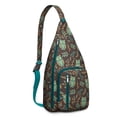 thumbnail image 1 of Owl Pattern Travel Sling Bag - Fashionable Crossbody Backpack with USB Charging Port, Perfect for Tech Essentials, 1 of 4