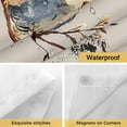 thumbnail image 4 of No Hook Shower Curtains with Snap-in Liner Set, Japanese Style Waterproof Hotel Style Bathroom Shower Curtain, Grey Farmhouse Owl Birds Branches Breathable Mesh Top Window Bath Curtains 48''x72'', 4 of 9