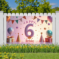 thumbnail image 5 of Yatrandify Glittery Cake Happy Birthday Banner Colorful Balloons Crown Happy Celebration Backdrop for Kids Birthday Party Photo Shoot Event, 5 of 6