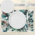 thumbnail image 3 of Ambesonne Teal Place Mats Set of 4, Dreamy Leaves Jumble Futurist, Standard Size, Seafoam Fern Green Grey, 3 of 5